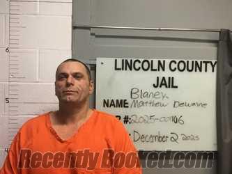 Recent Mugshot Image for MATTHEW DEWAYNE BLANEY in Lincoln County, Oklahoma