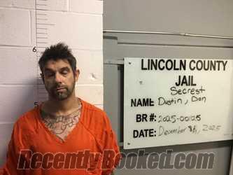 Recent Mugshot Image for DUSTIN D SECREST in Lincoln County, Oklahoma