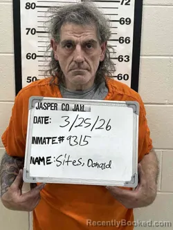 Mugshot of DONALD ALLEN SITES booked in Jasper County, Iowa on March 25, 2026