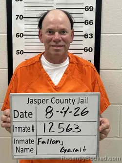 Mugshot of GARALD WAYNE FALLON booked in Jasper County, Iowa on August 4, 2026