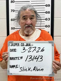Mugshot of ALVIN SLICK booked in Jasper County, Iowa on March 27, 2026