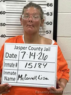 Mugshot of LISA LYNN MCCONNELL booked in Jasper County, Iowa on July 14, 2026