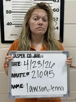 Mugshot of JENNA LORRAINE LAWSON booked in Jasper County, Iowa on April 23, 2026