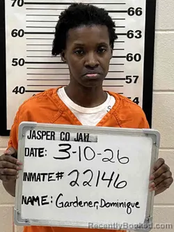 Mugshot of DOMINIQUE MARCELLA GARDENER booked in Jasper County, Iowa on March 10, 2026