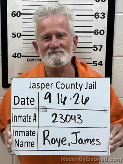 Mugshot of James Michael Roye booked in Jasper County, Iowa on September 16, 2026