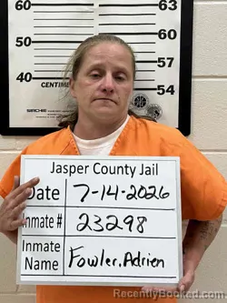 Mugshot of ADRIEN LUCILLE FOWLER booked in Jasper County, Iowa on July 14, 2026