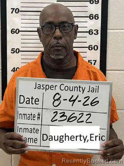 Mugshot of ERIC TYRONE SR. DAUGHERTY booked in Jasper County, Iowa on August 4, 2026