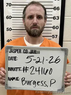 Mugshot of PETER AUSTIN BURGESS booked in Jasper County, Iowa on May 21, 2026