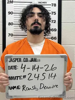 Mugshot of DEANDRE JAMES ROUSH booked in Jasper County, Iowa on April 14, 2026