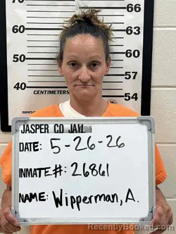 Mugshot of APRIL MARIE WIPPERMAN booked in Jasper County, Iowa on May 26, 2026