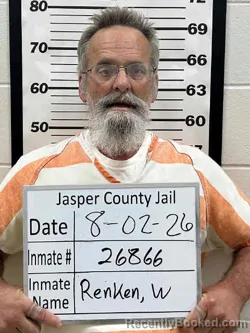 Mugshot of WILLIAM JOSEPH RENKEN booked in Jasper County, Iowa on August 2, 2026