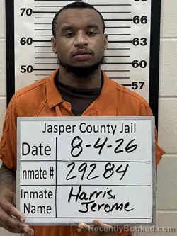 Mugshot of JEROME JR HARRIS booked in Jasper County, Iowa on August 4, 2026