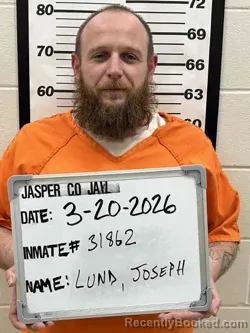 Mugshot of JOSEPH THOMAS LUND booked in Jasper County, Iowa on March 20, 2026