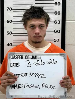 Mugshot of BLAKE MICHAEL FOSTER booked in Jasper County, Iowa on March 26, 2026