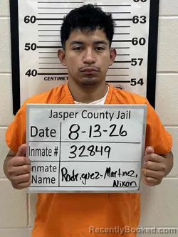 Mugshot of Nixon Able Rodriguez Martinez booked in Jasper County, Iowa on September 12, 2026