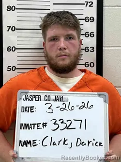Mugshot of DARICK SCOTT CLARK booked in Jasper County, Iowa on March 26, 2026