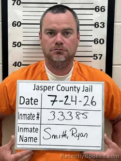 Mugshot of RYAN JOHN SMITH booked in Jasper County, Iowa on July 24, 2026