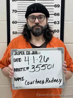 Mugshot of RODNEY GENN COURTNEY booked in Jasper County, Iowa on April 1, 2026