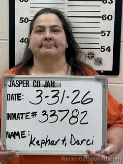 Mugshot of DARCI LYNN KEPHART booked in Jasper County, Iowa on March 31, 2026