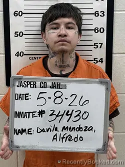 Mugshot of ALFREDO ABRAHAM DAVILA MENDOZA booked in Jasper County, Iowa on May 8, 2026