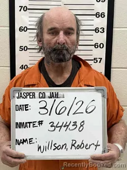 Mugshot of ROBERT JAMES JOSEPH WILLSON booked in Jasper County, Iowa on March 6, 2026