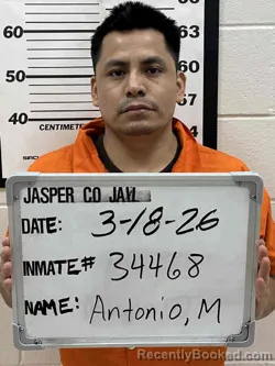 Mugshot of MAURICIO ANTONIO OSORIO booked in Jasper County, Iowa on March 18, 2026