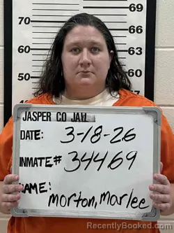 Mugshot of MARLEE MARIE MORTON booked in Jasper County, Iowa on March 18, 2026