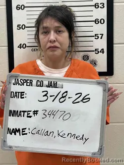 Mugshot of KENNEDY HELAINE CALLAN booked in Jasper County, Iowa on March 18, 2026