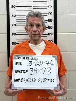 Mugshot of JAMES A MORRIS booked in Jasper County, Iowa on March 20, 2026