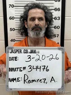 Mugshot of ANTHONY SABAS RAMIREZ booked in Jasper County, Iowa on March 20, 2026