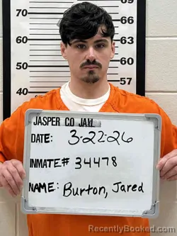 Mugshot of JARED RYAN BURTON booked in Jasper County, Iowa on March 22, 2026