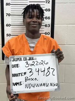 Mugshot of NDUWAMUNGU BOSCO booked in Jasper County, Iowa on March 22, 2026