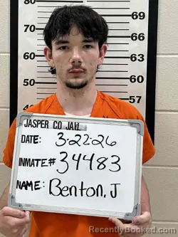 Mugshot of JAMES ALAN BENTON booked in Jasper County, Iowa on March 22, 2026