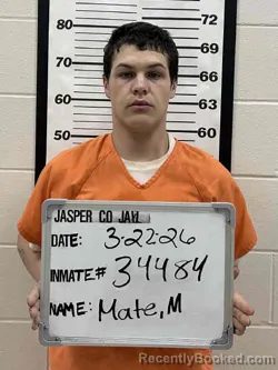 Mugshot of MATTHEW ANTHONY JAMES MATE booked in Jasper County, Iowa on March 22, 2026