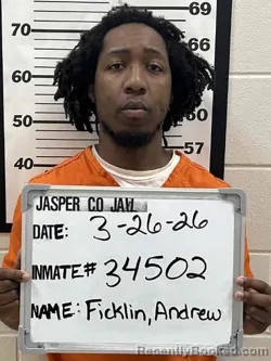 Mugshot of ANDREW CORLEONE FICKLIN booked in Jasper County, Iowa on March 25, 2026