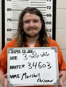 Mugshot of CHRISTOPHER MICHAEL MARSHALL booked in Jasper County, Iowa on March 26, 2026