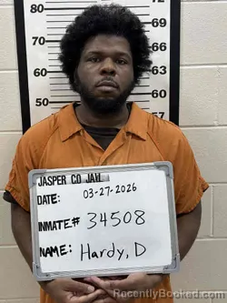 Mugshot of DEVONTE DESHAUN HARDY booked in Jasper County, Iowa on March 27, 2026