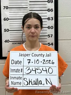 Mugshot of NATALIE RUTH SKALLA booked in Jasper County, Iowa on July 10, 2026