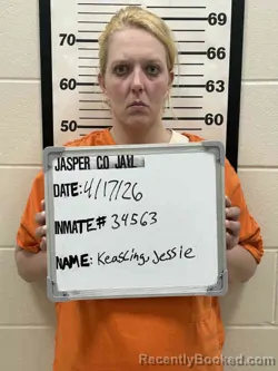 Mugshot of JESSIE MORGAN KEASLING booked in Jasper County, Iowa on April 17, 2026