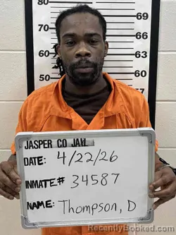 Mugshot of DARRYL FITZGERALD THOMPSON booked in Jasper County, Iowa on April 22, 2026