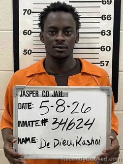 Mugshot of KASHOSI JEAN DE DIEU booked in Jasper County, Iowa on May 8, 2026