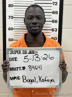 Mugshot of KAFAYA YAKUB BUGAL booked in Jasper County, Iowa on May 13, 2026