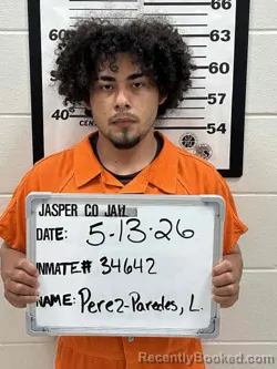 Mugshot of LUIS PEREZ PAREDES booked in Jasper County, Iowa on May 13, 2026