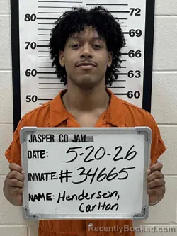 Mugshot of CARLTON CYRONE HENDERSON booked in Jasper County, Iowa on May 20, 2026