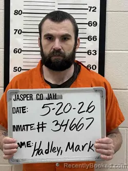 Mugshot of MARK JOSEPH HADLEY booked in Jasper County, Iowa on May 20, 2026