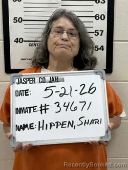Mugshot of SHARI MAYE HIPPEN booked in Jasper County, Iowa on May 21, 2026