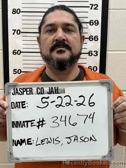 Mugshot of JASON MARKER LEWIS booked in Jasper County, Iowa on May 22, 2026