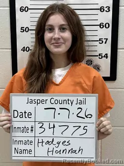 Mugshot of HANNAH SUSAN HODGES booked in Jasper County, Iowa on July 7, 2026