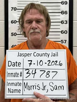 Mugshot of SAM G MORRIS JR booked in Jasper County, Iowa on July 10, 2026