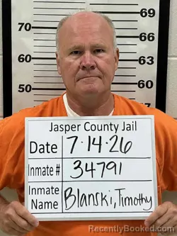 Mugshot of TIMOTHY JOSEPH BLANSKI booked in Jasper County, Iowa on July 14, 2026